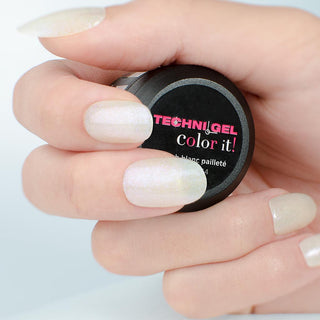 Peggy Sage :Color it colored UV & LED nail gel - French blanc pailleté